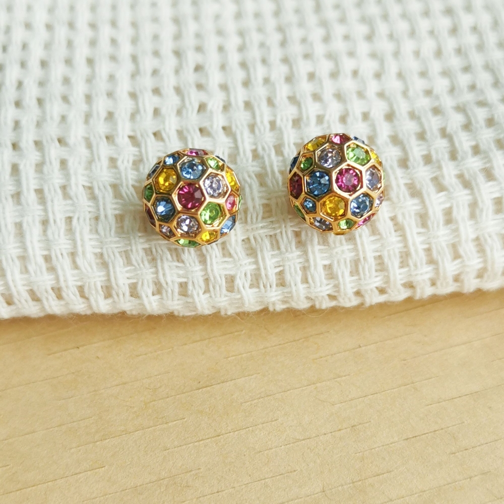 Kate Spade On The Ball Multi Color Sphere Stud Earrings in Gold